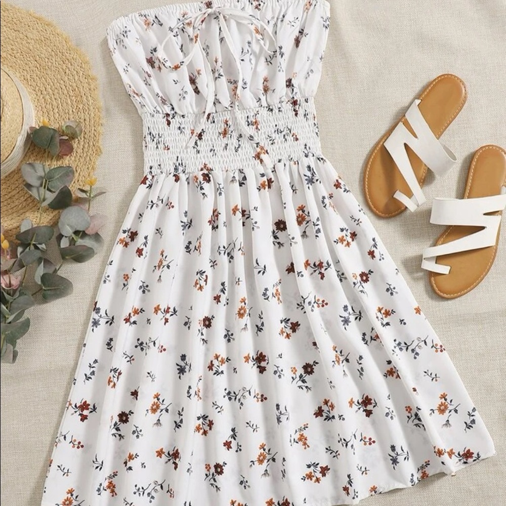 Strapless mini dress